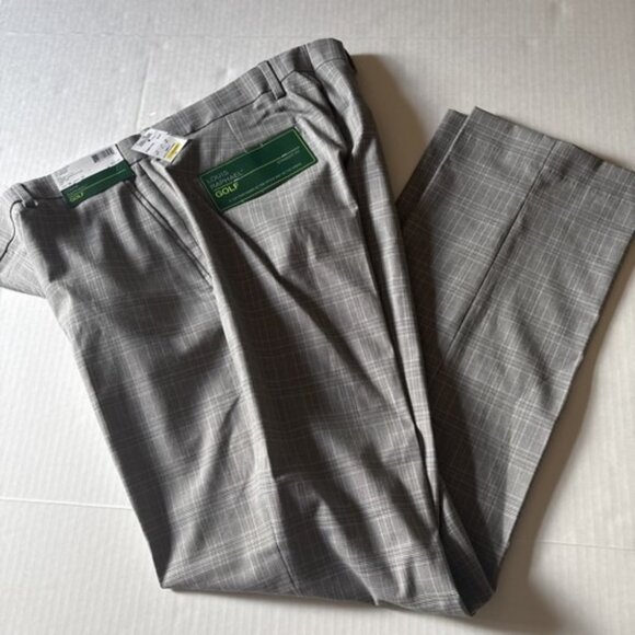 Louis Raphael Gray Plaid Golf Pants Size 36 X 32 NWT - Picture 1 of 6